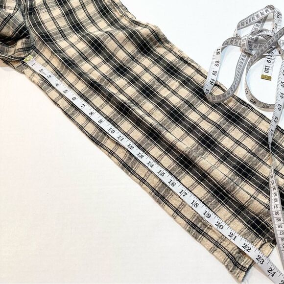 Hollister Ultra High Rise Pants Tan Brown Plaid Cropped Wide Leg Size M - Picture 13 of 13